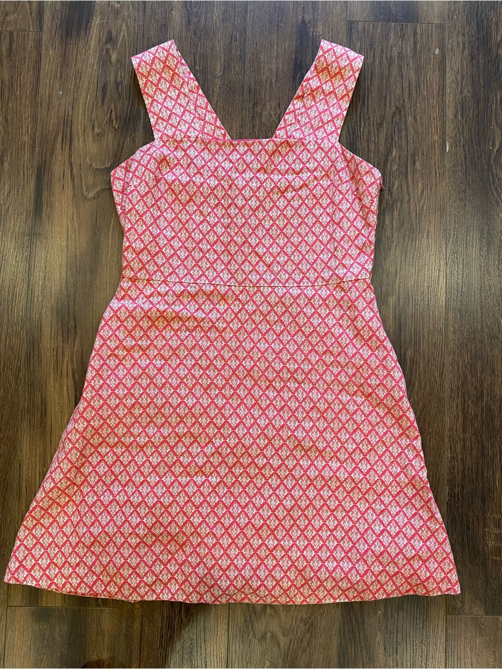 Linen mini dress size 8 Gap sleeveless patterned coral